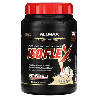 ALLMAX, Isoflex, чистый изолят сывороточного протеина, праздничный торт с посыпкой, 907 г (2 фунта)