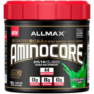 ALLMAX, AMINOCORE, Instantized BCAAs Intra-Workout Muscle Support, Green Apple Candy, 1.02 lb (462 g)