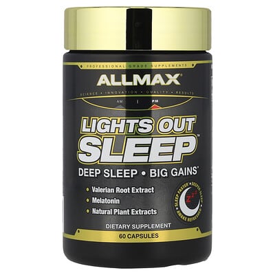 ALLMAX, Lights Out Sleep, Melatonin + GABA + Valerian Root, 60 Vegetarian Capsules
