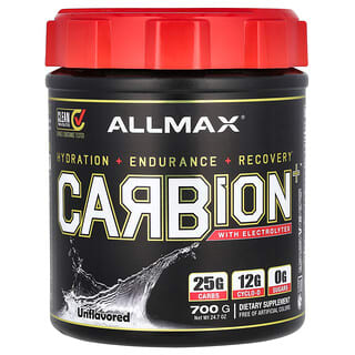 ALLMAX, CARBion + con electrolitos, sin sabor, 700 g (24,7 oz)