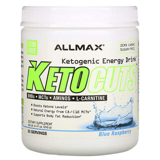 ALLMAX Nutrition, KetoCuts, Bebida energética cetogénica, Frambuesa azul, 240 g (8,47 oz)