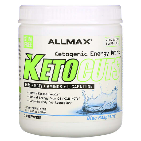 ALLMAX‏, KetoCuts, Ketogenic Energy Drink, Blue Raspberry, 8.47 oz (240 g)