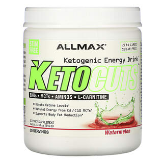 ALLMAX Nutrition, KetoCuts، مشروب الطاقة المناسب لنظام كيتو الغذائي، بنكهة البطيخ، 8.47 أونصة (240 جم)