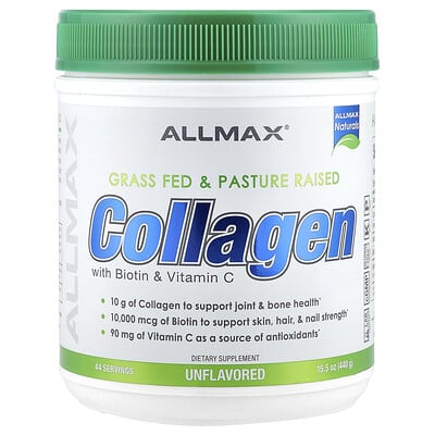 ALLMAX, Collagen with Biotin &  Vitamin C, Unflavored, 15.5 oz (440 g)