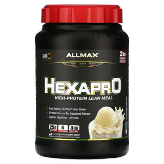 ALLMAX‏, Hexapro ، وجبة خالية من الدهون عالية البروتين ، الفانيليا الفرنسية ، 2 رطل (907 جم)