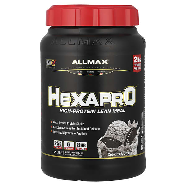 ALLMAX Hexapro™, High-Protein Lean Meal, Cookies & Cream, 2 lbs (907 g)