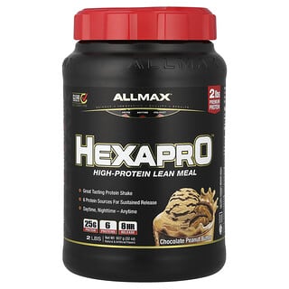 ALLMAX, Hexapro™, Hidangan Tanpa Protein Tinggi, Mentega Kacang Coklat, 2 paun (907 g)