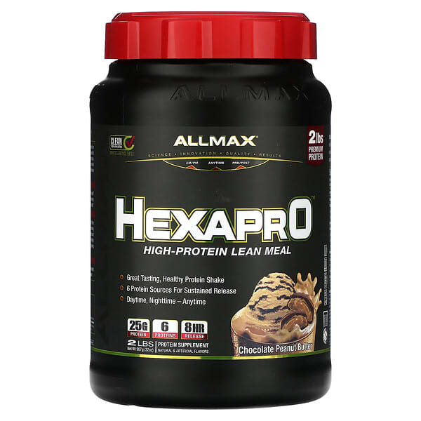 ALLMAX, Hexapro，高蛋白增肌健身粉，巧克力花生醬，2 磅（907 克）