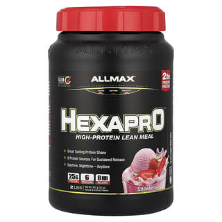 ALLMAX, Hexapro™, High-Protein Lean Meal, proteinreiche, magere Mahlzeit, Erdbeere, 907 g (2 lbs.)