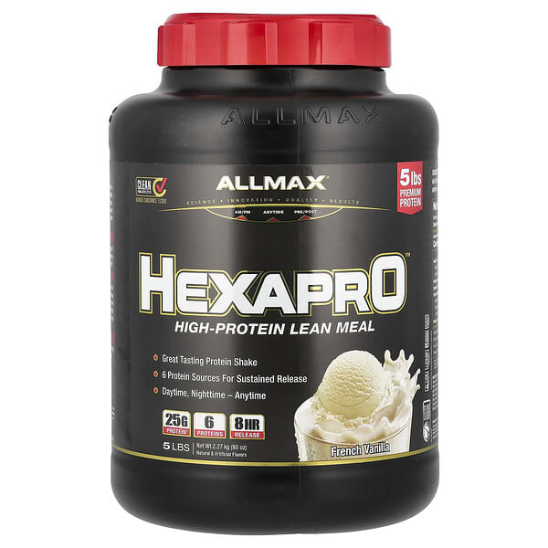 ALLMAX, Hexapro™, 고단백질 저지방 밀, 프렌치 바닐라 맛, 2.27kg(5lbs)