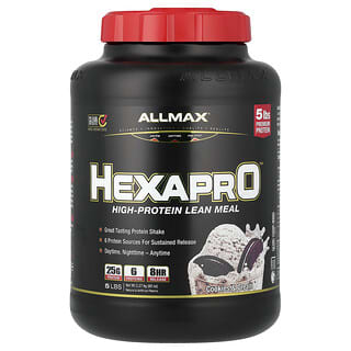 ALLMAX, Hexapro，高蛋白增肌健身粉，餅乾和奶油，5 磅（2.27 千克）