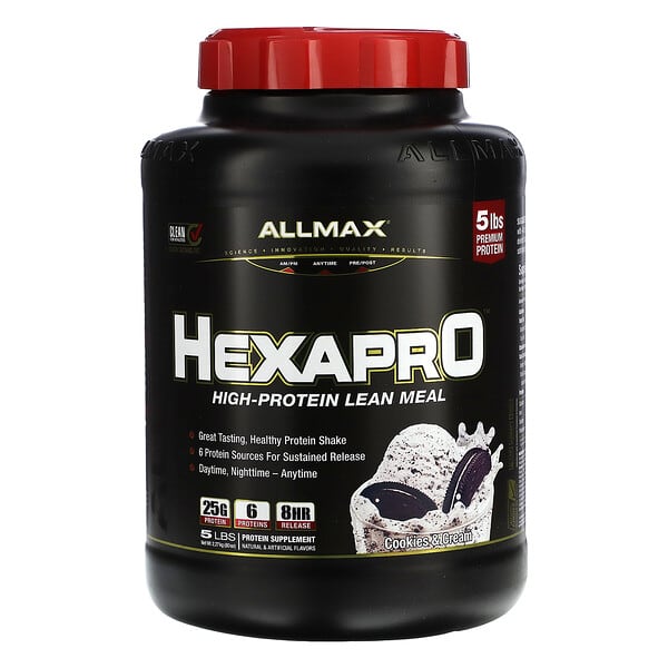 ALLMAX, Hexapro，高蛋白增肌健身粉，餅乾和奶油，5 磅（2.27 千克）