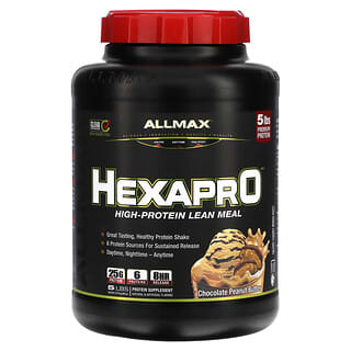 ALLMAX‏, HEXAPRO ، وجبة خالية من الدهون عالية البروتين ، بزبدة الفول السوداني والشيكولاتة ، 5 رطل (2.27 كجم)