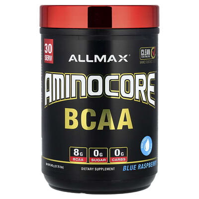 ALLMAX, AMINOCORE Branched Chain Amino Acid Nutritional Powder, Blue Raspberry Flavor, 0.69 lb (315 g)