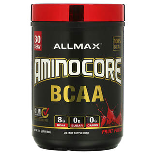 ALLMAX, AMINOCORE BCAA, смесь для роста мышц, фруктовый пунш, 315 г (0,69 фунта)