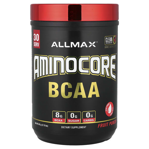 ALLMAX AMINOCORE™ BCAA, Fruit Punch, 0.76 lbs (345 g)