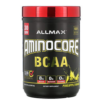 ALLMAX Nutrition, AMINOCORE BCAA, Piña y mango, 315 g (0,69 lb)