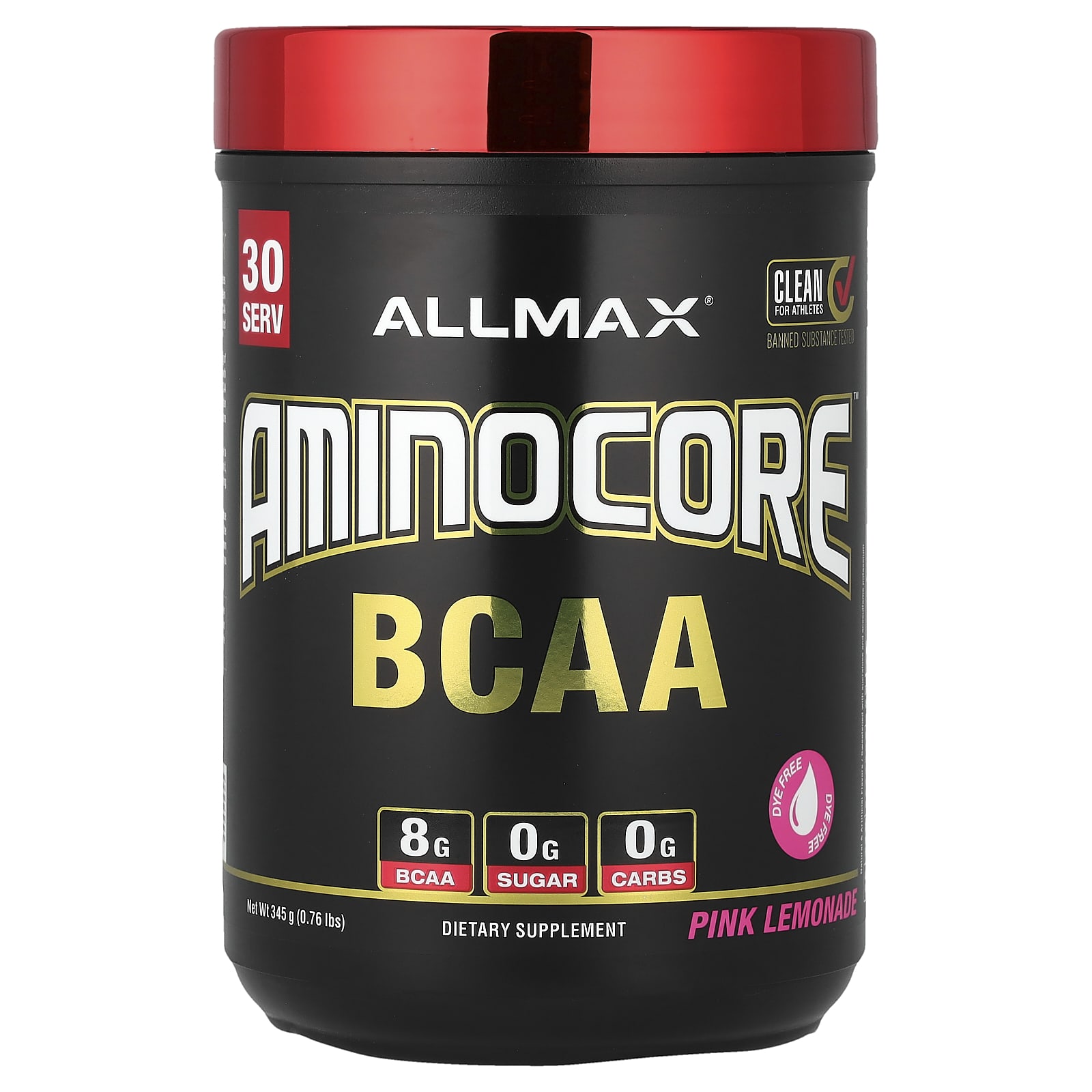 ALLMAX, BCAA AMINOCORE™, со вкусом розового лимонада, 345 г (0,76 фунта)