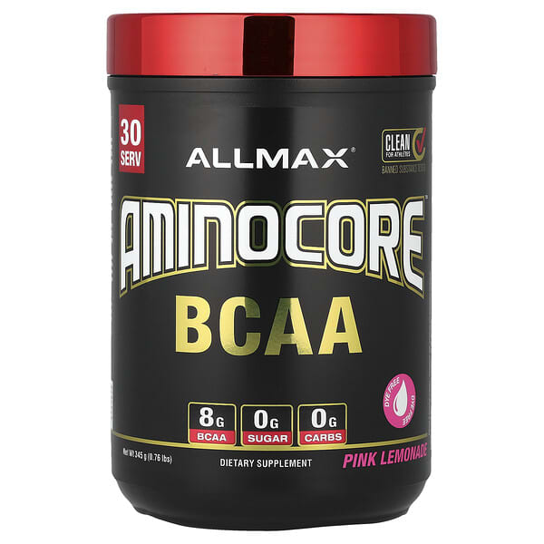 ALLMAX AMINOCORE™ BCAA, Pink Lemonade, 0.76 lbs (345 g)