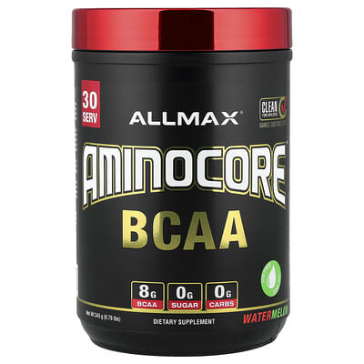 ALLMAX, AMINOCORE™ BCAA, Watermelon Flavor, 0.76 lb (345 g)
