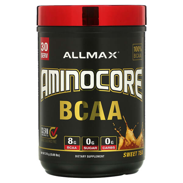 ALLMAX, AMINOCORE（アミノコア）BCAA、スイートティー、315g（0.69ポンド）