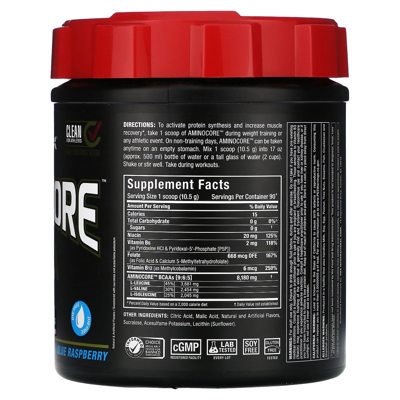 ALLMAX, AMINOCORE BCAA, Blue Raspberry, 2.1 lbs (945 g)