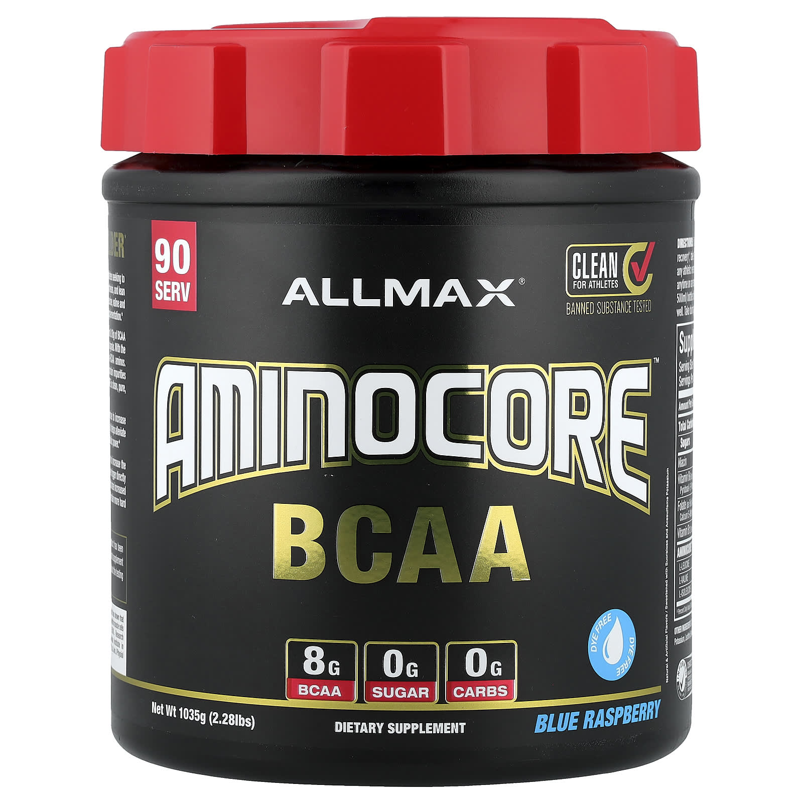ALLMAX, AMINOCORE™ BCAA, со вкусом голубой малины, 1035 г (2,28 фунта)