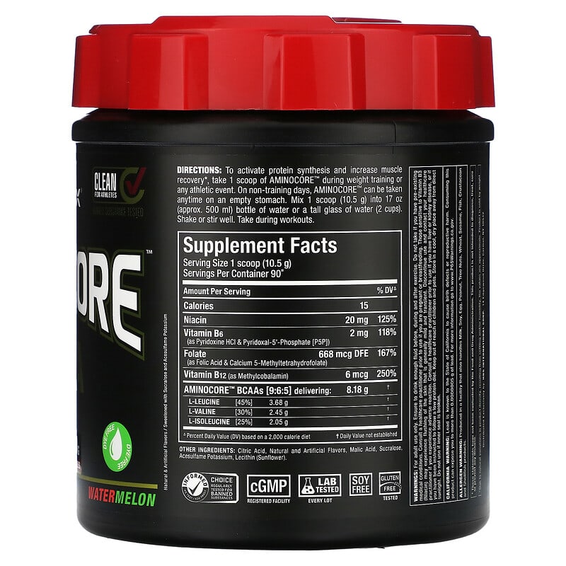 BCAA✖️2個 AMINOCORE™（アミノコア）BCAA（分岐鎖アミノ酸）、スイカ、945g