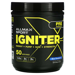 ALLMAX Nutrition, Igniter, Pre-Workout, Blue Raspberry, 11.28 oz (320 g)