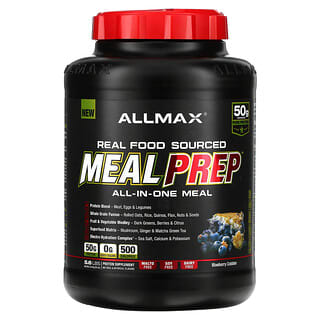 ALLMAX, Meal Prep proveniente de alimentos reales, Comida todo en uno, Tarta de arándano azul, 2,54 kg (5,6 lb)