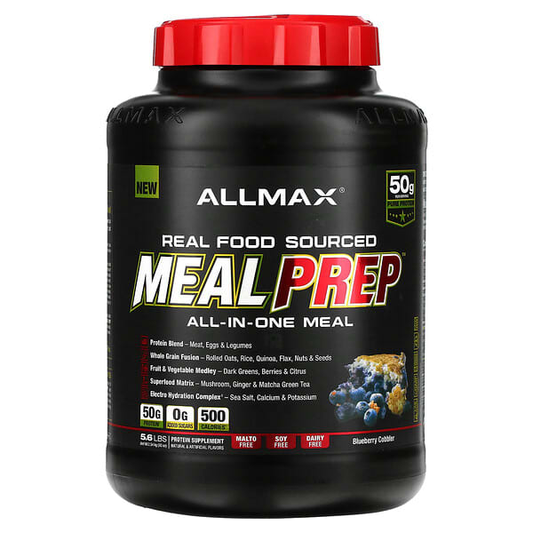 ALLMAX, 自然食品使用Meal Prep（ミールプレップ）、オールインワンミール、ブルーベリーコブラー、2.54kg（5.6ポンド）