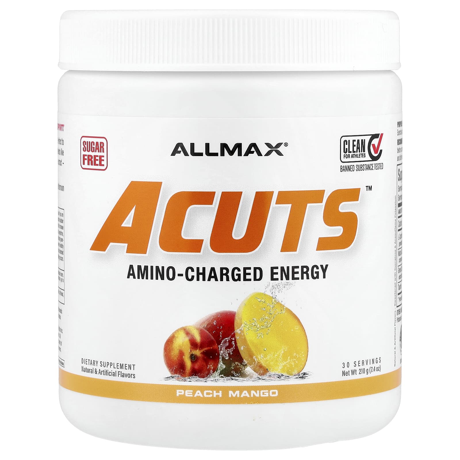 ALLMAX, ACUTS™, аминокислотная добавка, со вкусом персика и манго, 210 г (7,4 унции)