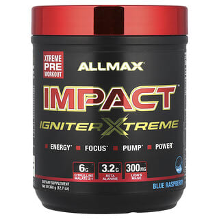 أولماكس‏, IMPACT Igniter Xtreme ، لما قبل التمارين الرياضية ، توت العليق الأزرق ، 12.7 أونصة (360 جم)