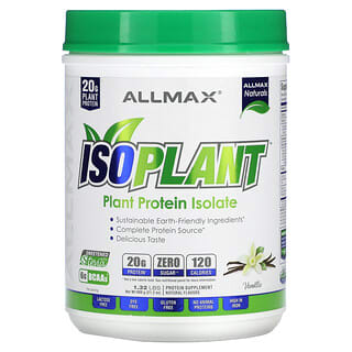 ALLMAX, ISOPLANT, Aislado de proteína vegetal, Vainilla`` 600 g (1,32 lb)