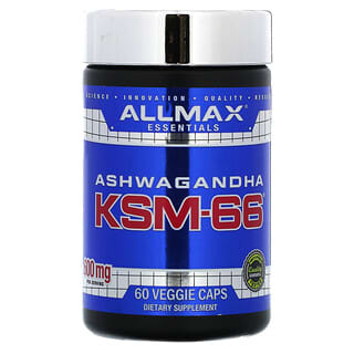 ALLMAX‏, "אשווגנדה KSM-66, 300 מ""ג, 60 כמוסות צמחיות."