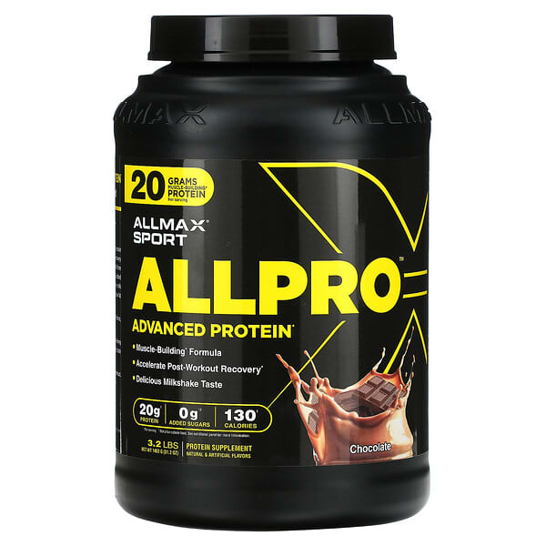 ALLMAX, スポーツ、ALLPRO（オールプロ）アドバンスドプロテイン、チョコレート、1,453g（3.2ポンド）