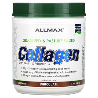 ALLMAX, Colágeno con biotina y vitamina C, Chocolate`` 440 g (15,5 oz)