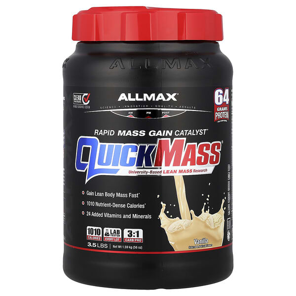 ALLMAX QuickMass®, Rapid Mass Gain Catalyst, Vanilla, 3.5 lbs (1.59 kg)