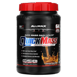 ALLMAX, QuickMass, Catalisador de Ganho de Massa Rápida, Manteiga de Amendoim com Chocolate, 1,59 kg (3,5 lb)
