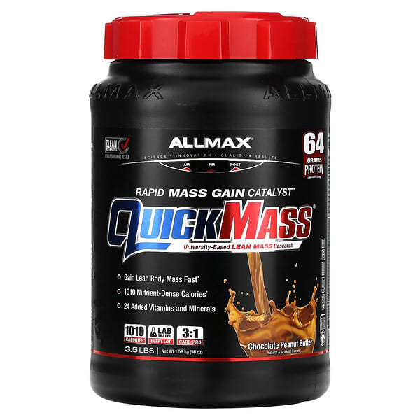 ALLMAX, QuickMass（クイックマス）、ラピッドマスゲインカタリスト、チョコレートピーナッツバター、1.59kg（3.5ポンド）