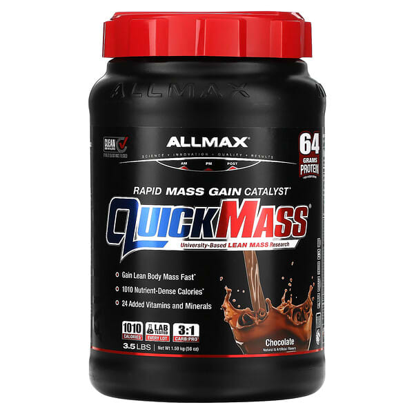 ALLMAX, QuickMass（クイックマス）、ラピッドマスゲインカタリスト、チョコレート、1.59kg（3.5ポンド）