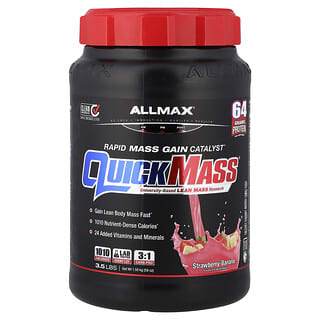 ALLMAX, QuickMass®, Rapid Mass Gain Catalyst, Strawberry-Banana, 3.5 lbs (1.59 kg)