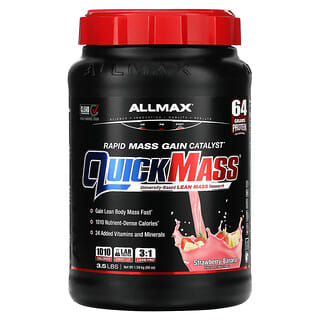 أولماكس‏, QuickMass ، محفز اكتساب الكتلة العضلية السريع ، بنكهة الفراولة والموز ، 3.5 رطل (1.59 كجم)