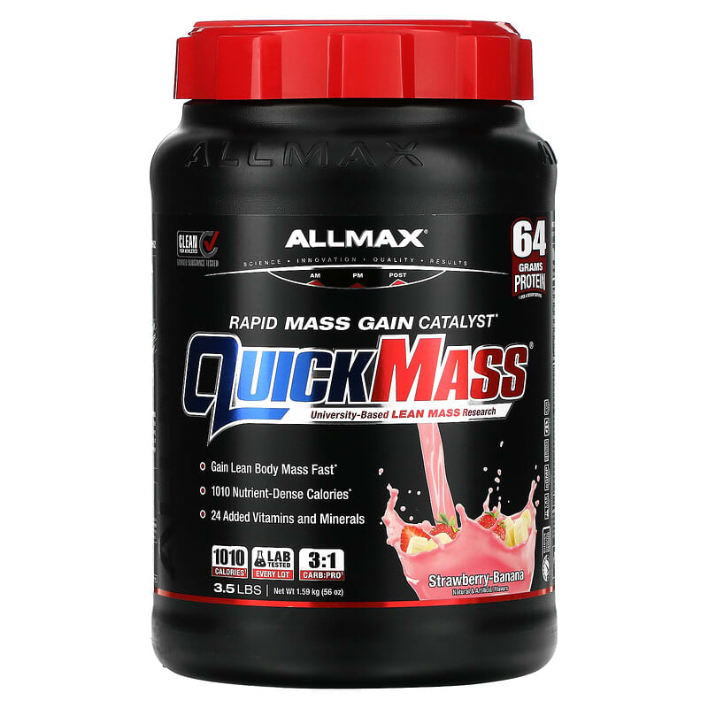 QuickMass Rapid Mass Gain Catalyst Strawberry Banana 3.5 lbs 1.59 kg