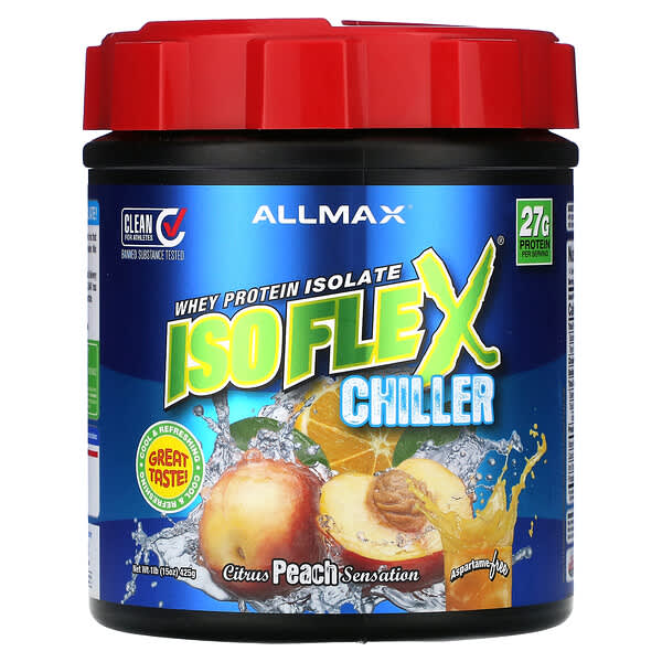 ALLMAX, Isoflex 冷卻劑，分離乳清蛋白，柑橘桃子味，1 磅（425 克）