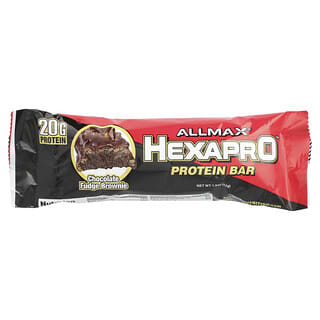 ALLMAX, Hexapro™, Barra de Proteína, Brownie Fudge de Chocolate, 53 g (1,9 oz)