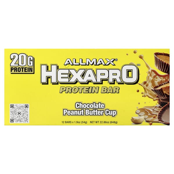 ALLMAX, Hexapro™，蛋白棒，巧克力花生醬味，12 根，每根 1.9 盎司（54 克）