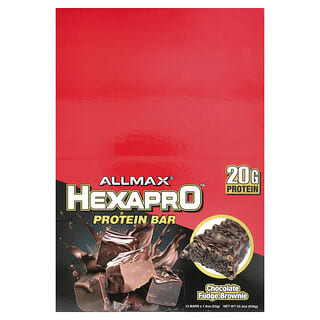 ALLMAX, Hexapro Protein Bar, Chocolate Fudge Brownie, 12 Riegel, je 53 g