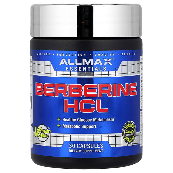 ALLMAX, Essentials, Berberine HCL, 30 Capsules (500 mg per Capsule)