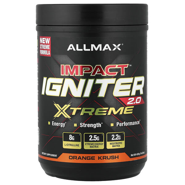 ALLMAX, Impact™ Igniter Xtreme 2.0，橙汁味，14.82 盎司（420 克）